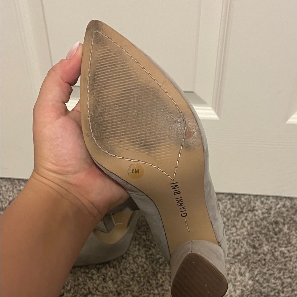 Gianni Bini Gray Suede Heels - Picture 5 of 5
